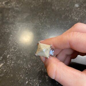 Polychrome Jasper Pyramid Ring Size 6.5